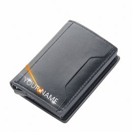 2024 Rfid Men Card Wallets Free Name Customised Small Card Wallets Carb Fibre Mini Wallet Qaulity Small Male Purses P82F#