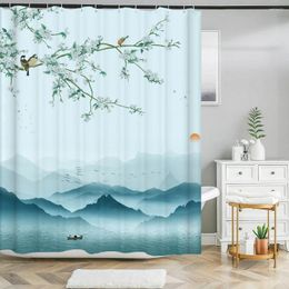 Shower Curtains Flower Bird Curtain Waterproof Bathroom Decoration 3D Printed Bath With Hooks Polyester