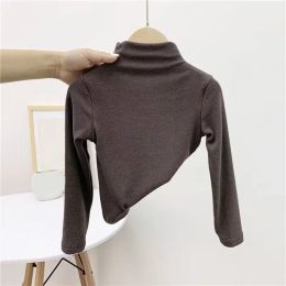 Autumn Winter Boys Girls Bottoming Shirt Long Sleeve Boy Girl T-Shirt Baby Toddler Warm Clothes Kids Turtleneck Pullover Tops