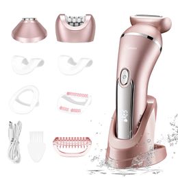 Hatteker Electric Epilator Hair Removal for Women 3 in 1 Shaver Legs Arms Underarms Bikini Public Wet Dry Razor 240321