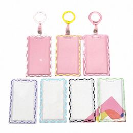 korean Acrylic Card Holder Kpop Idol Card Holder Pendant Keychain ID Bus Cards Protector Keyring Card Sleeve Creative Statiery 95Yd#