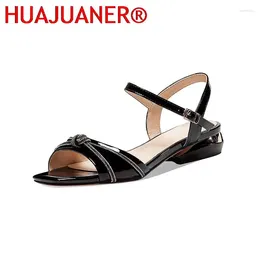 Sandals Summer Women 2024 Black Beige Party Style PU Leather 3cm Heel Wedge Women's Ladies Shoes Size 35-41
