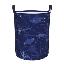 Laundry Bags Aviation Aeroplane Aerodynamics Basket Collapsible Pilot Air Fighter Clothes Hamper For Nursery Kids Toys Storage Bag