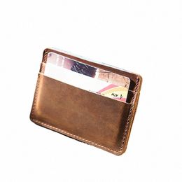 men Credit ID Card Holders Vintage Design Crazy Horse Leather Customised Busin Unisex Wallet Wholesale t3jl#