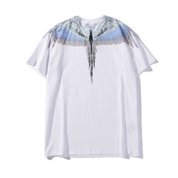 Summer Fashion Brand Mb Marcelo Short Sleeve Marcelo Classic Phantom Wing T-shirt Colour Feather Lightning Blade Couple Half T-shirtFRT6