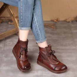 Oversized Women's Shoes National Style Antiskid Soft Soled Flat Shoes Casual Short Boots Autumn and Winter New Women's Boots