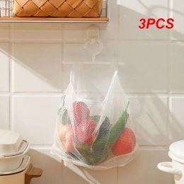 Storage Bags 3PCS Net Multifunctional Sanitary Save Space No Punching Wall Hanging Visualization Laundry Organizer