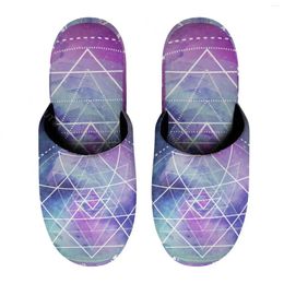 Slippers Sri Yantra Chakra (2) Warm Cotton For Men Women Thick Soft Soled Non-Slip Fluffy Shoes Indoor House Rubb