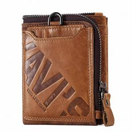 2021 NEW Men Coin Purse Male Portomee PORTFOLIO Card Holder Small Vintage Mey Perse 100% Genuine Leather Crazy Horse Wallet I5RQ#