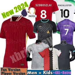 New 23 24 25 LVP Soccer Jerseys SZOBOSZLAI GAKPO LUIS DIAZ 2023 2024 2025 GRAVENBERCH Luis DIaz Arnold gk ALLISTER Football Kit Tops Shirts Men Kids Uniform DARWIN 4XL