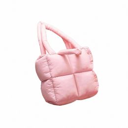 autumn and winter bags down field grid s y soft plush bags, cott filled pillow bags, e shoulder portable bags 07Z9#