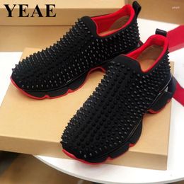 Casual Shoes Luxury Design Women Sneakers Rivets Thick Sole Chunky Platform Leisure Sports Men