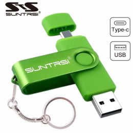 SunTrsi USB Flash Drive Type C 64gb Pen Drive 256gb Stick 128gb 2.0 Pendrive 32gb for Type-C Device for PC and Cell phone
