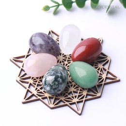 Decorative Figurines 1.18" (10 Pieces) Natural Polished Crystal Egg Ornament Healing Statue Display Home Decor Crafts