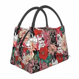 frs French Bulldog Insulated Lunch Bag for Cam Travel Portable Thermal Cooler Lunch Box Women m4Hu#