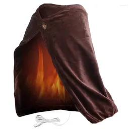 Blankets USB Heated Warm Fleece Shawl & Wrap Intelligent Electric Heating Blanket Kneepad For Home 40X80cm