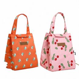 q Fi Multicolor Insulati Package Carto Pattern Square Shape Breakfast Box Hand-held Portable High capacity Lunch Bags 83ww#