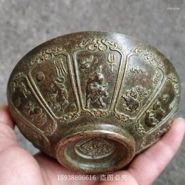 Decorative Figurines Antique Miscellaneous Bronze Old Objects Copper With Green Rust Pure Zodiac Bowl Collection