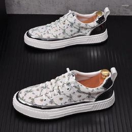 Dress Shoes Men 2024 Spring/Summer Print Drill Comfortable Breathable Casual Board 144