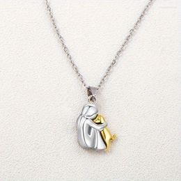 Chains Golden Silver Colour Girls Dog Embrace Pendant Necklace ForWomen Simple Cartoon Metal Geometric Earrings Gifts