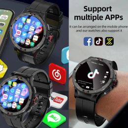 V10 Smart Watch Men Upgrade Chip SIM Card 4G+128G Android 9 Telescopic 120° Rotary Camera WIFI GPS 1.43" Screen Smartwatch