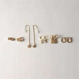 Hoop Earrings Trendy Lovely Gold Color Plating Huggie S Letter Butterfly Long Tassel Drop 6 Pairs Pack For Women Girl Jewel