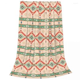 Blankets American Southwest Aztec Blanket Fleece Decoration Tribal Ethnic Soft Colour Relax Throw For Home Car Rug Piece