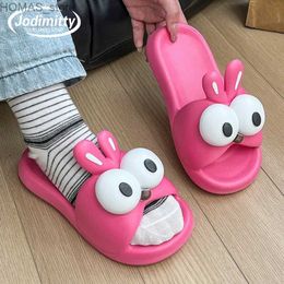 home shoes Women Cute Slides Summer Outdoor Sandals Non Slip Cloud Rabbit Slides Shoes Fashion Cartoon Design Funny Slippers For Girls Y240401
