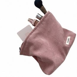 corduroy Women Cosmetic Bag Cott Cloth Makeup Pouch Hand Travel Bag Lipstick Organizer Cases Fi Zipper Clutch Phe Purse t6ha#