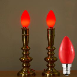 50PCS/LOTS C7 candle light E12 E14 E27 LED Bulbs PC plastic LED Lamp 85-220V landscape lighting red 360 degree lighting