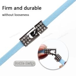 New Diamond Cross Lock Shoelaces Without ties 8MM Width Elastic Laces Sneakers Kids Adult No Tie Shoe laces Shoes Accessories