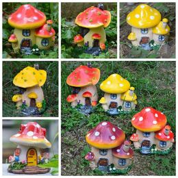 Garden Decorations Craft Scenery Making Lawn Ornament Micro Landscape Toadstool Figurines Miniature Mushroom House Fairy Decor