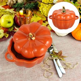 Bowls Pumpkin Bowl Decoration Ceramic With Lid Soup