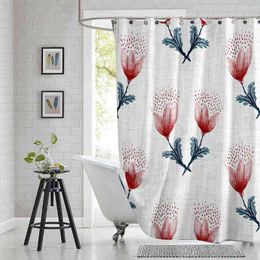 Shower Curtains Farmhouse Printed Flower Seamless Texture Bathroom Frabic Waterproof Polyester Bath Curtain With 12 Hooks