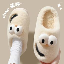 Slippers Cartoon Couples Winter Warm Women Shoes Cute Slides Fluffy Men Footwear House Slipper Thick Sole