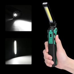 Portable COB LED Flashlight Torch USB Rechargeable LED Work Light Magnetic COB Lanterna Hanging Hook Lamp For Outdoor