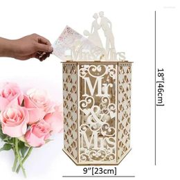 Party Supplies Wedding Card Box Mr And Mrs DIY Couple Mesh Business Wooden Birthday Decoration Decor