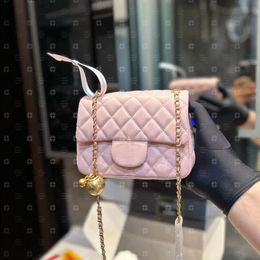 CF Bag Designer Women Mini Flap Bag Fashion Diamond Pattern High Quality Leather Shoulder Bag Small Gold Ball Leather Chain Wearing Han Srab