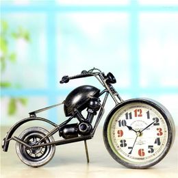 Table Clocks Creative Home Furnishings Metal Crafts Birthday Gifts Clock Tabletop Retro Motorcycle