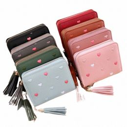 women Wallet Ladies Mini Small Short Tassel Wallet Cute Girl Zipper Pu Leather Coin Purse Female Hand Wallet Purse a5kb#