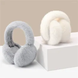 Berets 1PC Solid Color Soft Plush Ear Warmer Winter Warm Earmuffs Fashion Cover Outdoor Cold Protection Ear-Muffs Folding Earflap
