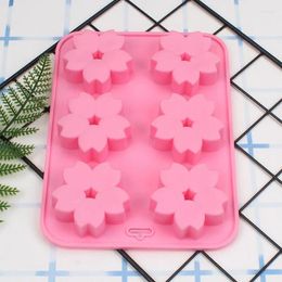 Baking Moulds 1Pcs Cherry Blossom Soap Mold Fondant Cake Silicone Mould Reusable Tools Pudding Mooncake Molds