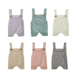 Clothing Sets Suspender Jumpsuits Baby Cute Striped Short Jumpsuit Boy Girl Outfit Pography Props Accessories