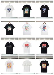 Mens Casa Blanca T Shirts Designer Tees Rainbow Mushroom Letter Print Short Sleeve Tops Cotton Loose Men Women Shirt