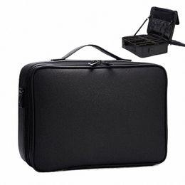 high Quality waterproof Women PU leather Cosmetic bag Portable Cosmetic case Large Capacity Make Up Insert Bag travel suitcase v1vg#