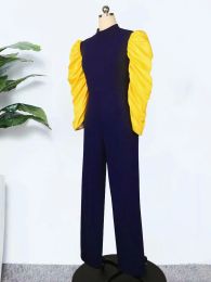 Large Size Commuter Comfortable Slim Fit Breathable Onepiece Pants Fat Shrugged Pleated Sleeves Workplace Plus Size Jumpsuit
