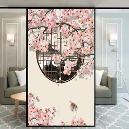 Window Stickers Privacy Film Static Cling No Glue Decorative Flowers Birds Treatments Coverings Glass Sticker For Home 34