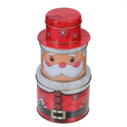 Storage Bottles 1Pc Christmas Candy Box With Three Layers Creative Tinplate Gift