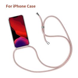 Strap Cord Chain Phone Case for Xiaomi Mi 13 12 11 Ultra 10 10T Lite Note 10 Lite Necklace Lanyard Funda Transparent Cover