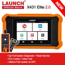 LAUNCH X431 Elite 2.0 Car Full System Diagnostic Tools Auto OBD OBD2 Scanner Active Test ECU Coding Multilingual Free Update